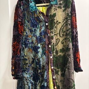 John Mark Multicolor Floral Button Down Shirt / Duster